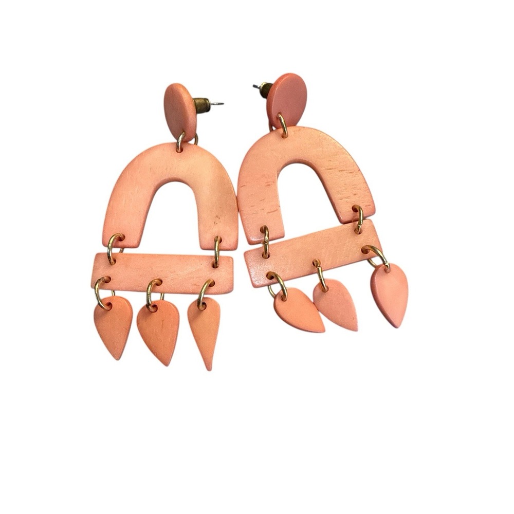 Trades Of Hope Salmon Colored Dangle 2 1/4 in. Earrings